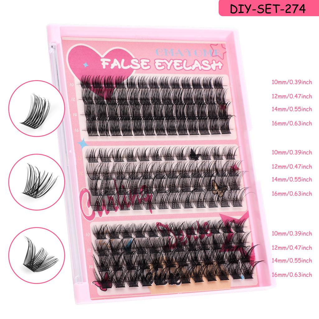 148 Clusters Mixed C-Song False Eyelash Set Diy Segmented Large-Capacity Thick Eyelashes