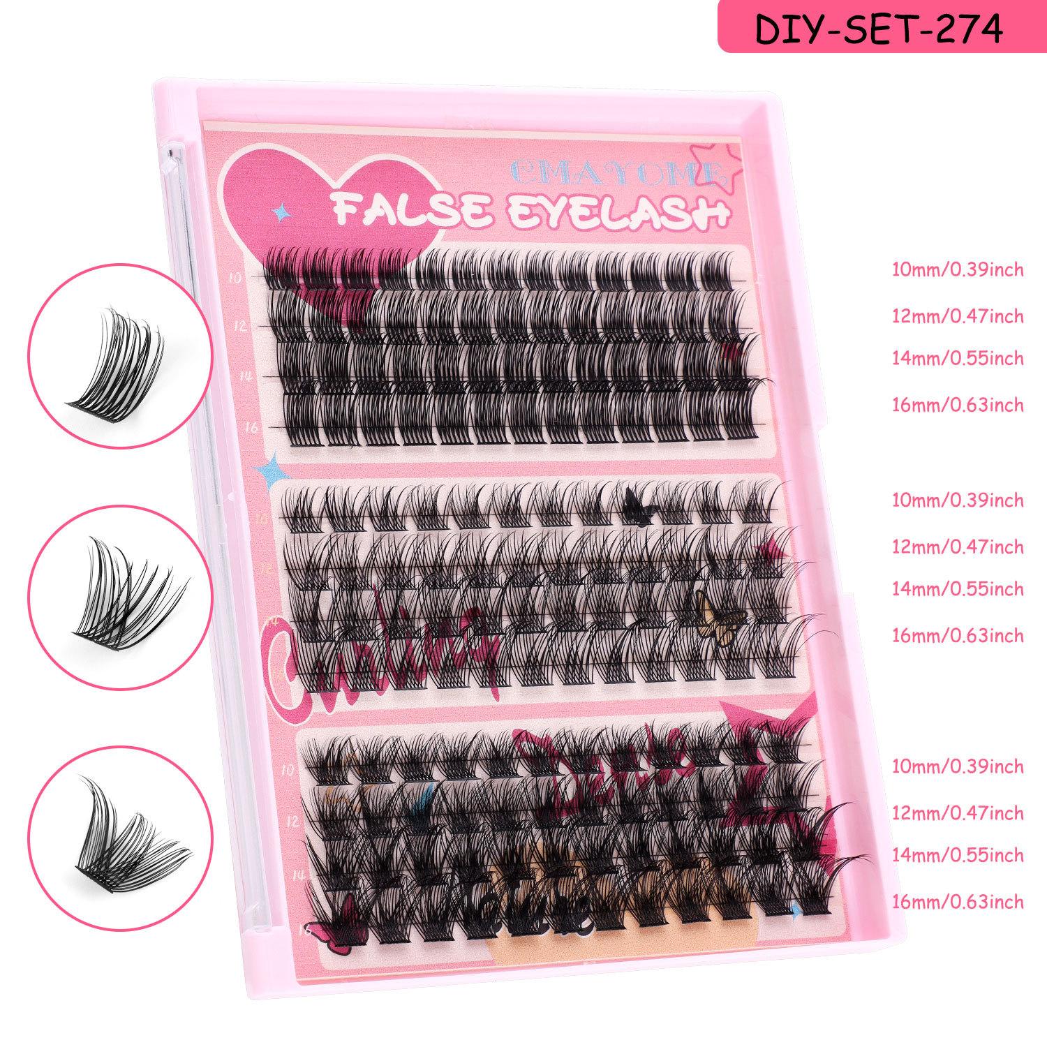 

148 Clusters Mixed C-Song False Eyelash Set Diy Segmented Large-Capacity Thick Eyelashes