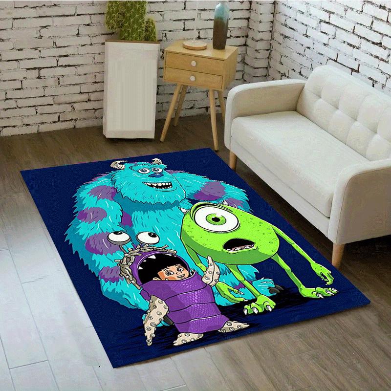 1pc Monsters, Inc. Pattern Area Rug Soft Flannel Floor Mat for Living Room,Office,Bedroom and Carpet,Sofa Coffee Table Floor Mat