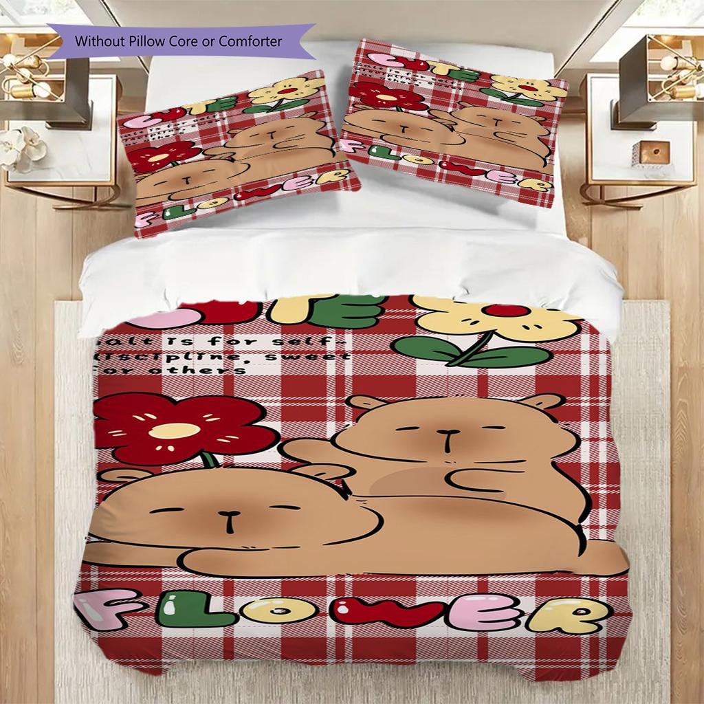 Sweet Sip Rainbow Bedding (1 * duvet cover + 2 * pillowcase, without core) 2D Flat Duvet cover and pillowcase Bedding set Soft and comfortable