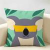 Cartoon Animals Cushion Cover Durable Hypoallergenic Organic Linen Pillow Cover Short Size Washable SkinFriendly