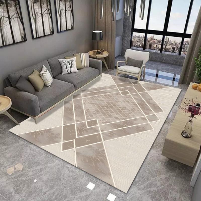 Modern Marble Geometric Rug for Living Room Carpet Bedroom Bedside Rug Sofa Table Area Rug Floor Mats Anti-Slip Doormat