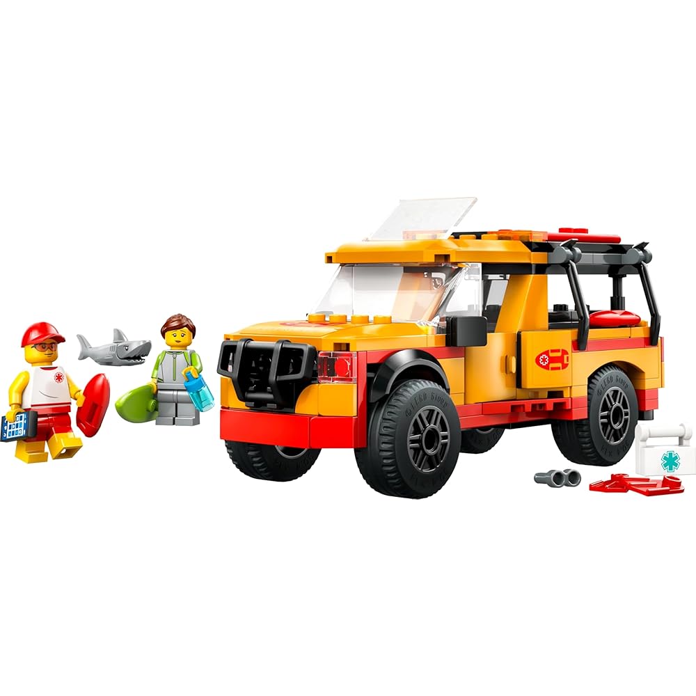 LEGO City Lifeguard Rescue Truck Toy for Kids 6-9 Years Building Blocks Vehicle Playset 60453