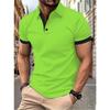 Men's Polo Shirt Short Sleeve Casual Slim Fit Color Blocking T-shirts England Style Streetwear Polos Men's Tops Tees