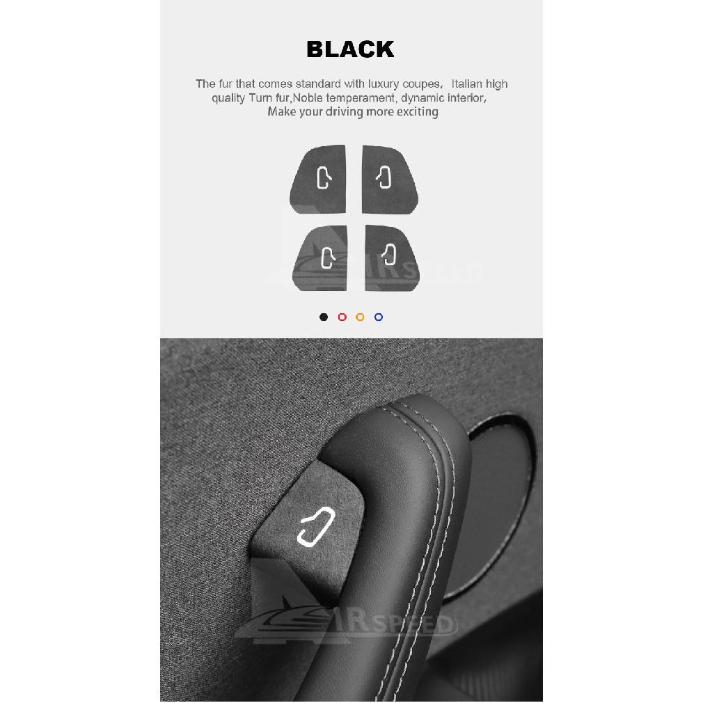 For Tesla Model Y 2025 2026 Italian Premium Suede Juniper Model 3 Highland 2024 2025 2026 Door Switch Patch Trim Sticker