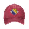 Berretti da Baseball con Bandiera della Bosnia ed Erzegovina Casual in Denim Usurato Copricapo per Unisex Donna Attività Regalo Cappelli Cappellino