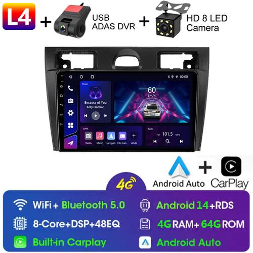 For Ford Fiesta Mk VI 5 Mk5 2002 - 2008 Car Radio Multimedia Video Player Navigation Stereo GPS Android14 No 2din 2 Din Dvd