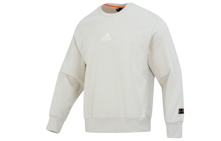 Adidas Sweatshirts Men s Ecru Crew Neck Moderate Regular IK7685 XXL