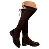 Kniehohe Stiefel Damen Größe 11 Damen High Top Über das Knie Dicke Absatzstiefel Einfache Dicke Sohle Lange Stiefel Botas Para Mujer