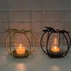 Halloween Hollow Out Pumpkin Tealight Candle Stand Metal Iron Candlestick for Elegant Dining Table Centerpieces Decors