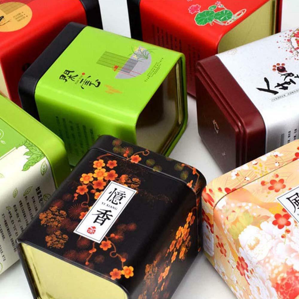 European Pastoral Style Mini Iron Box Easy-Carry Tin Cans Portable Tea Packaging Box