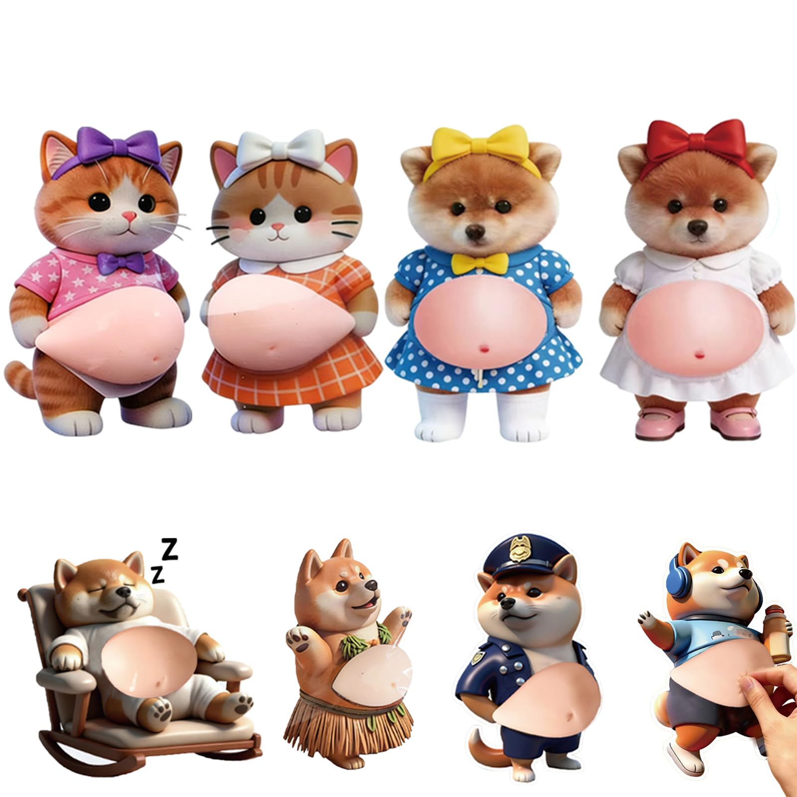 

Squishy Butt Dog 3D Fat Dog Soft Belly 3D Cat Squishy Decoration for Cell Craft Gift for Kids and Adults Stickers, Stickers, Stickers, Stickers,