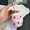 Cross-border Cute Bubble Tea Cup Pendant Keychain - Plush Toy Doll Gift