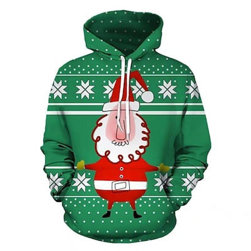 

Christmas Santa Claus Christmas Trees Hoodie Anime Cartoon 3D Graphic Prints Printing Harajuku Graphic For Women s Adults Back To School 6XL