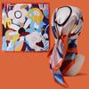 Women Custom  Scarf Printing Summer Square Satin Scarves Designer Square Silk Like Head Scarf for Hair Wrapping