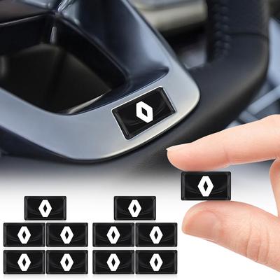 Kohlefaser Lenkrad Auto Logo Emblem 3D Aufkleber Für Dacia Koleos Clio Laguna 2 Megane 2 3 Duster Logan Captur