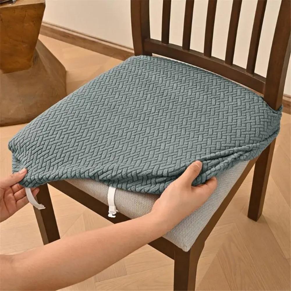 New Anti-slip Chair Cushion Cover Soft Elastic Dining Chair Cover Striped Grid Chair Slipcover For Office Home Seats