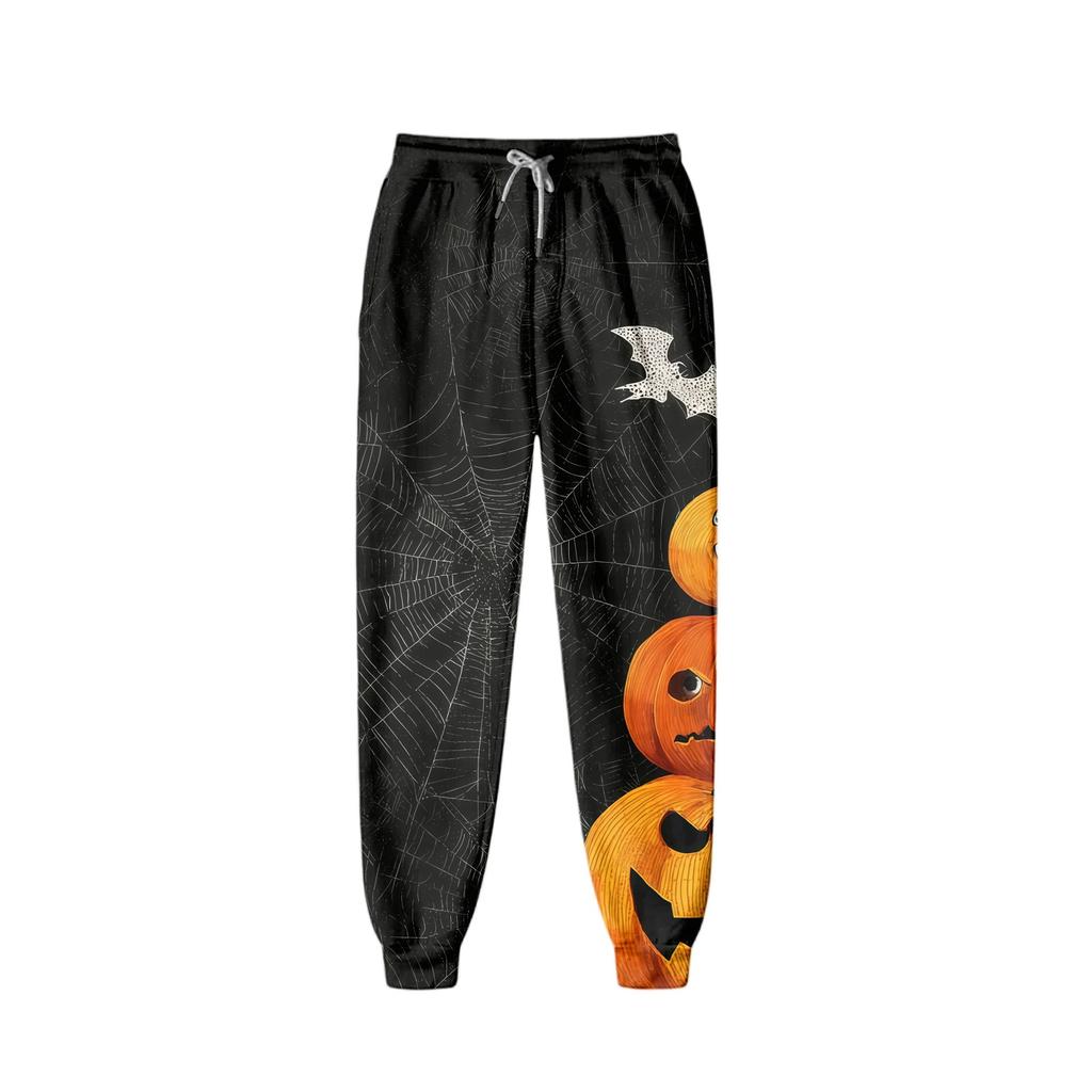 Kids Hooded Halloween Print Outfit Set with Pockets for Costume Party