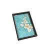 Snack Tray 20x30CM Tea Tray Golden Flower Flower Square Dessert Tray Exquisite Design Blue Bottom Serving Tray Foyer