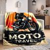 1 Stück Motorrad Abenteuer Leichte Flanelldecke, Bequeme und Warme Decke, für Büro und Camping Schlafsofa, Wohnzimmer064