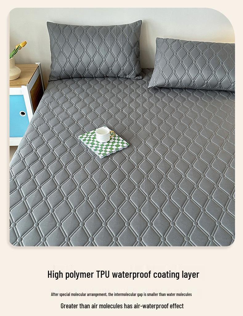Waterproof Solid Color Fitted Mattress Protector Cover