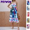 Moda Donna Estate Primavera Abiti Casual Senza Maniche con Scollo Quadrato