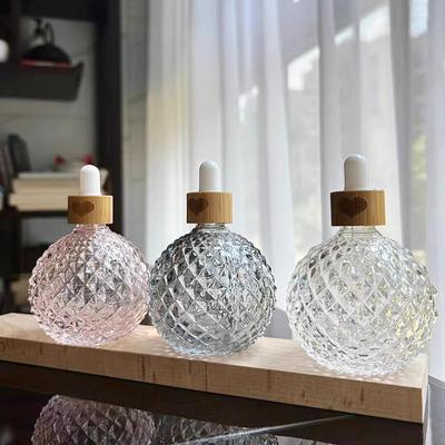 100ML Large Capacity Glass Essential Oil Dropper Bottle with Bamboo Lid