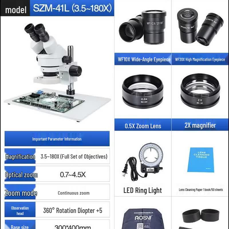 AOSVI SZM-41L Professional Binocular Stereo Microscope