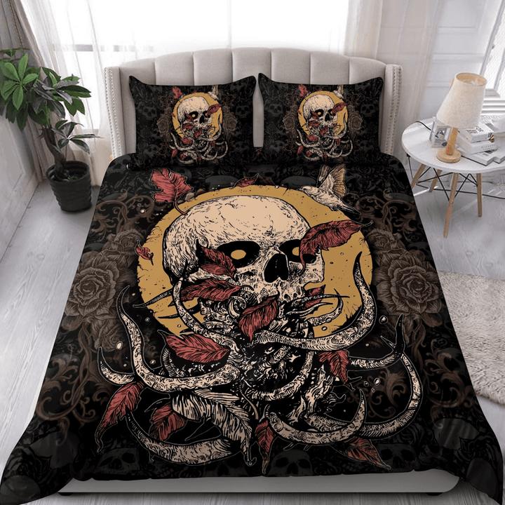 Skull Doona Duvet Cover Bedding Set Bedclothes Single Double Gift