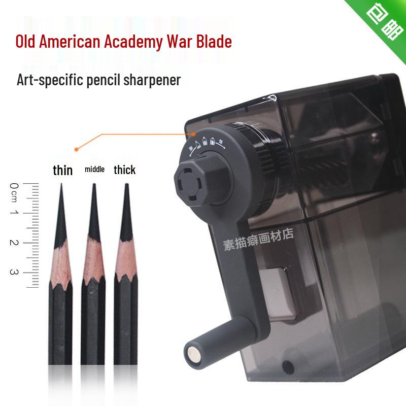American Academy Hand-Cranked Pencil Sharpener for Sketch & Charcoal Pencils – Long Core & Special Automatic Sharpening