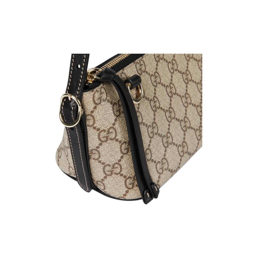 Gucci GG Emblem Light Gold Hardware Fabric Shoulder Bag Small Women shoulder bag Black Brown 847281-FAEUC-9741