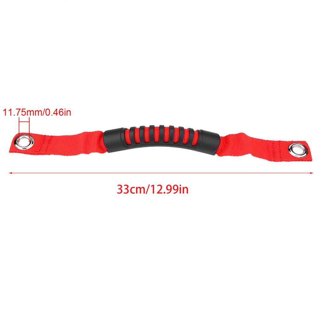 2Pcs Car Rr St Back Hdrest Grab Handle Set with Hole for   NaWrangler 1995-2017 Red