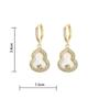 Fashionable Gourd-Shaped Gold-Plated Earrings for Women: New Chinese Style Micro-Paved Fu Lu Ear Climbers with a High-End Feel.