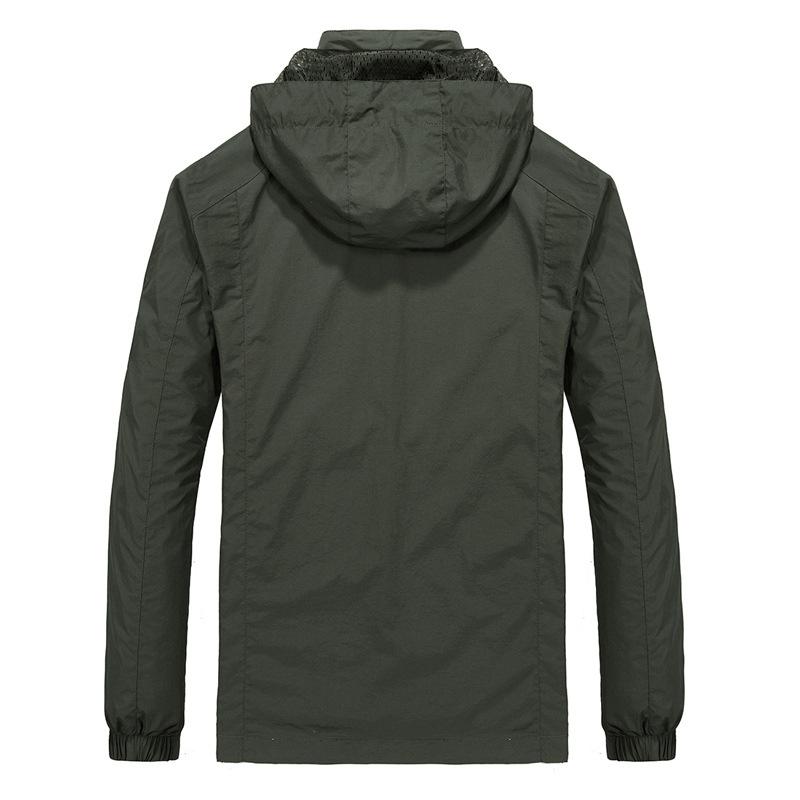 Jaqueta com Capuz Fina Masculina para Primavera e Outono Jaqueta Anti-respingo Grande Tamanho para Uso Externo Jaqueta Casual Masculina