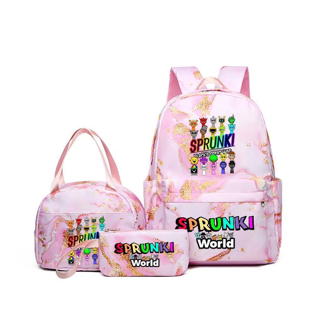 Rhythm zygote student schoolbag children's backpack backpack three-piece set