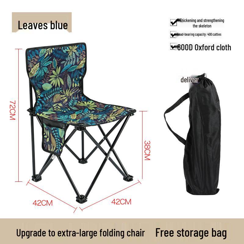 Portable Outdoor Folding Chair with Backrest for Camping and Art Sketching