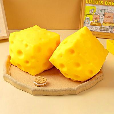 Soft Slow Rebound Cheese Block Squishy Toy,Realistic Food Shaped Decompression Fidget Toy,Stress Relief Anti Anxiety Squeeze Toy