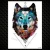 Night Forest Werewolf Tattoos For Men Women DIY Realistic Temporary Tattoos Geometric Fake Wolf Scorpion Tatoo Paper Stickers