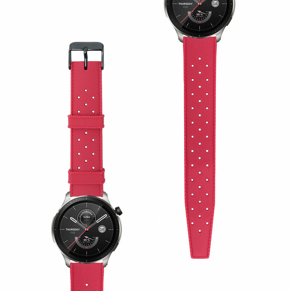 ERBORD Universal Silicone Strap 22mm, Tropic, Red / Black Buckle