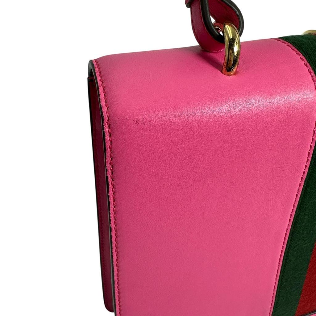 GUCCI 2WAY bag Silvi Handbag pink Women 431665 Used