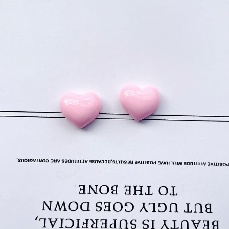 Mini Shiny Heart Resin Charms DIY Decals for Phone Case Hair Clip Craft Accessory Pink White Craft Supply