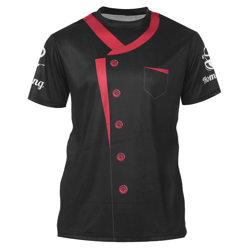 Jungen Kurzarm 3D-Druck T-Shirt Küche Kantine Kuchenladen Bäckerei Mode Bequem Lockeres T-Shirt