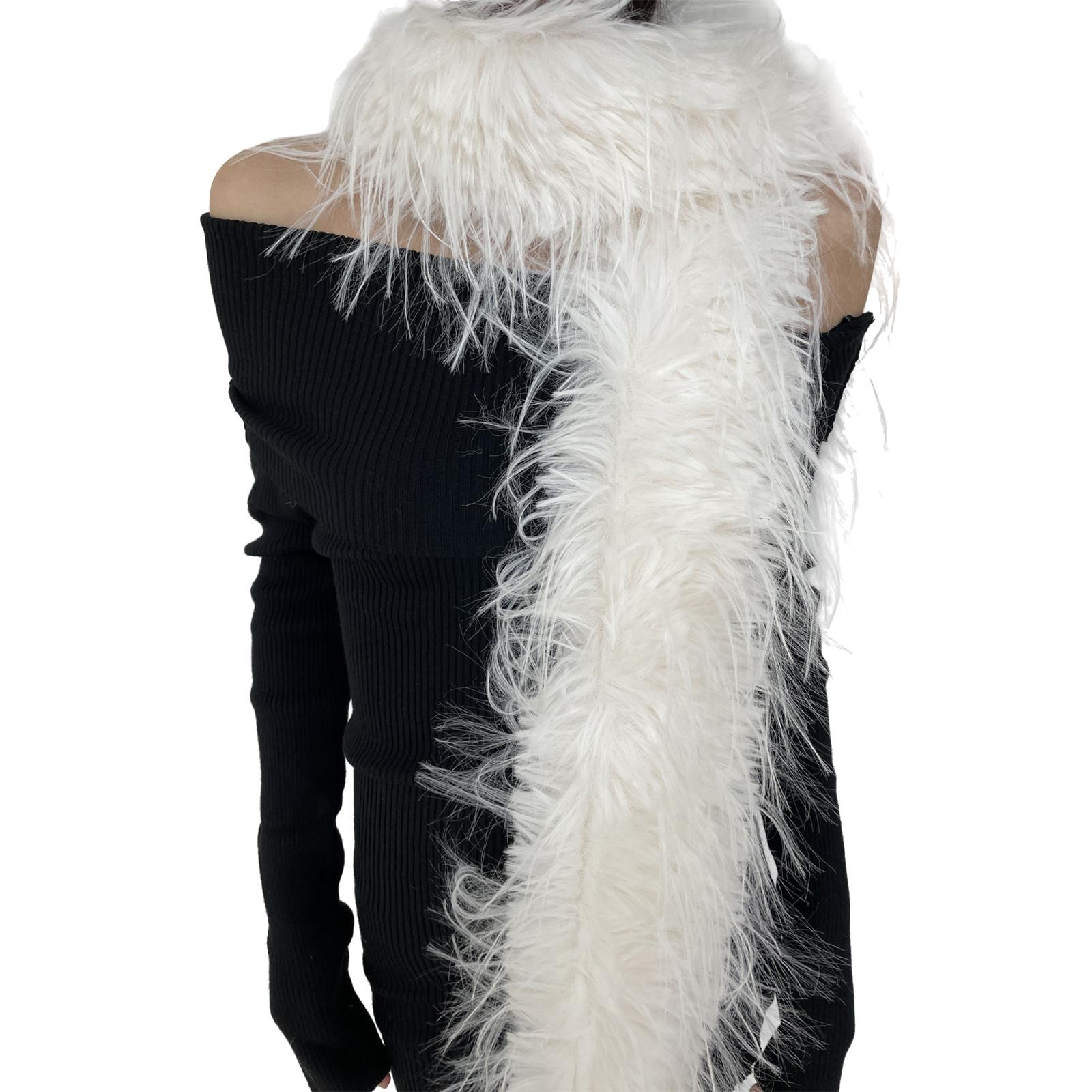 

Хутряний хутряний комір-шарф для зими декоративна гетра на шию довга хутряна шаль для дорослих підлітків теплий шийний одяг комір для формальної сукні білий