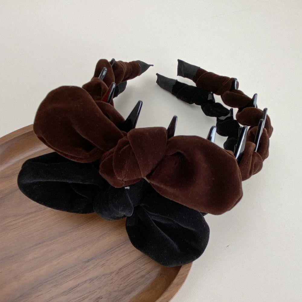 Velvet Hair Accessories Solid Color Hair Bands Autumn Fascinator  Women Girls