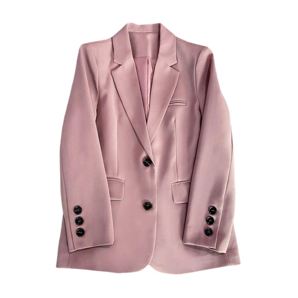 Women Fashion Long Sleeve Single Button Jackets Elegant  Lady Business Casual Blazers
