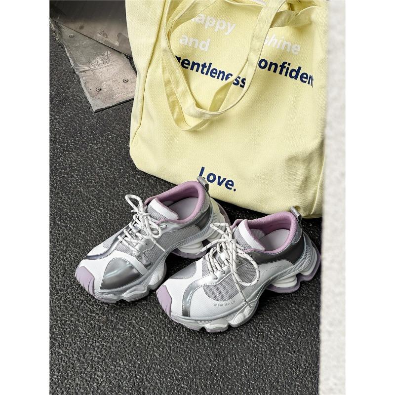 

Thick-soled dad shoes women s new versatile height-increasing mesh breathable sports shoes lightweight soft-soled ultra-light casual shoes 40 фіолетовий