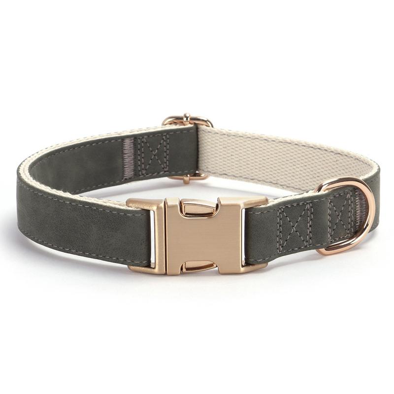 Adjustable Soft Suede Leather Dog Collar with Metal Buckle Fashional Durable Anti-Escape Dog Necklace Collares Para Perro