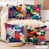 Fun Puzzle Patterns Cushion Cover Soft Plush Fabric DoubleSided Printed Cushion Covers for All Seasons Modern Home Decor