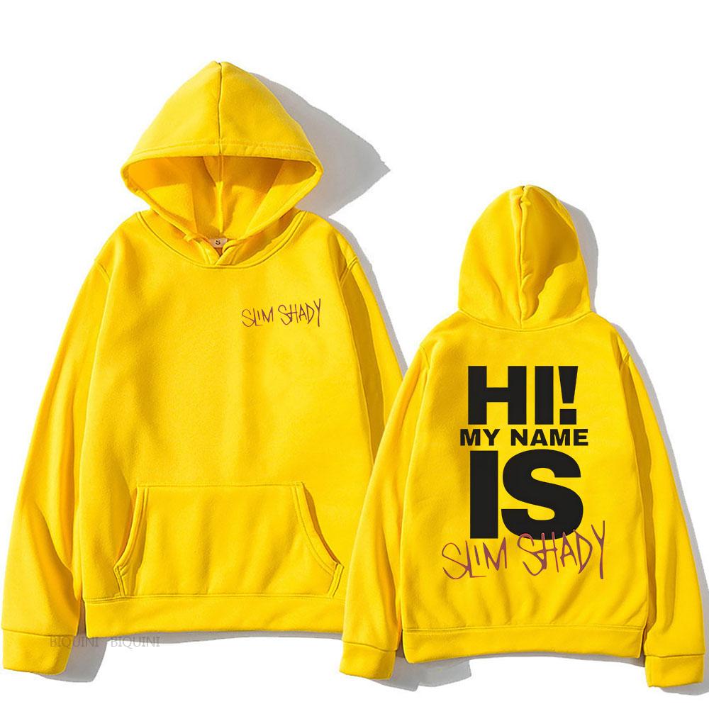 

Eminem Slim Shady Hoodies Sudaderas Con Capucha Long Sleeve Men Women Світшоти з капюшоном Sudaderas Fleece Pullovers Unisex XXL жовтий