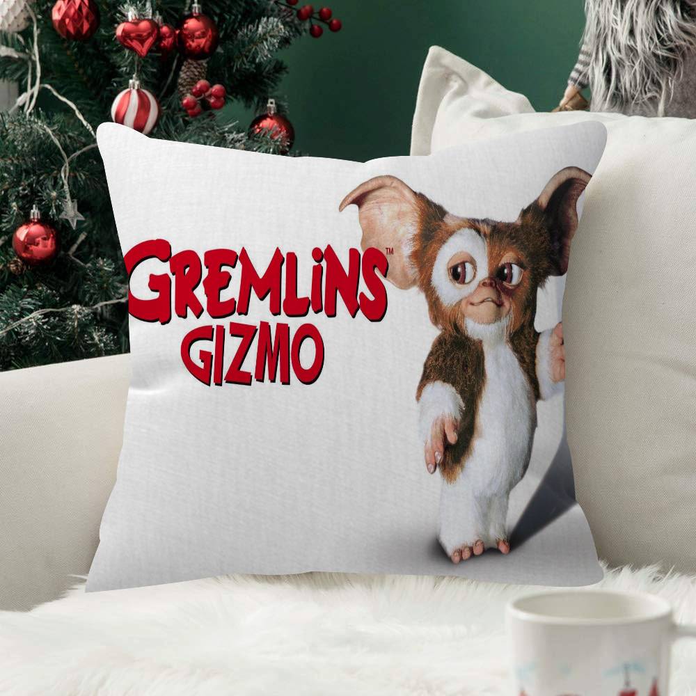 Movie Pillow Case Little Plush Fabric Soft Double Sided Print Sofa Mogwai Cushion Cover Throw Pillow Covers